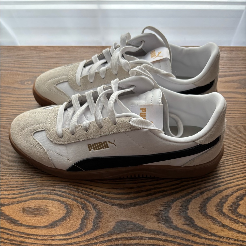 Puma Beige and Black Sneakers
